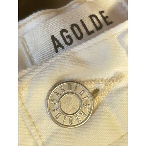 Agolde Womens 23 White Distressed Cotton Low Rise Button‎ Fly Shorts - Picture 9 of 10